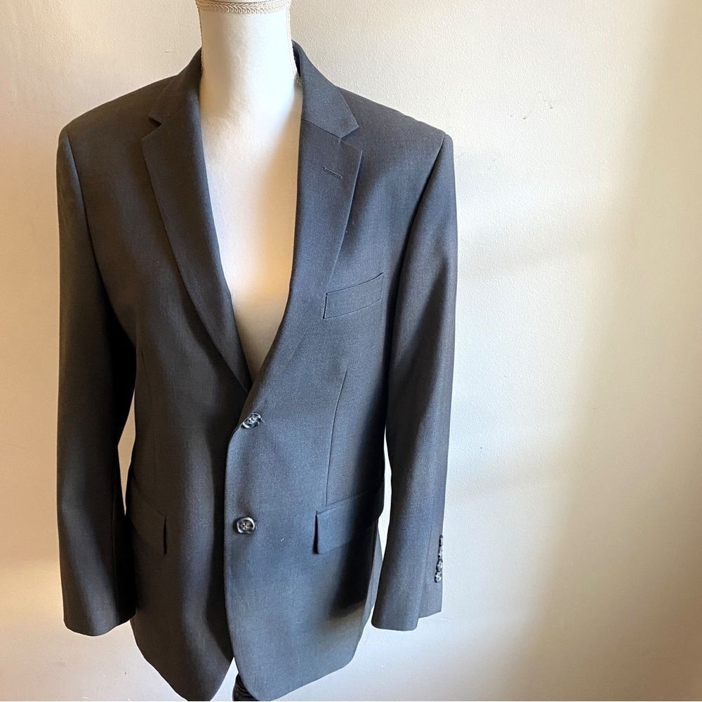 Angelo Rossi Vested Modern Fit jacket Dark Charcoal Gray 38S Men 2 button